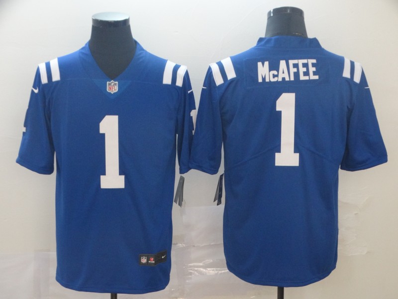 Men's Indianapolis Colts Pat McAfee #1 Blue Jersey